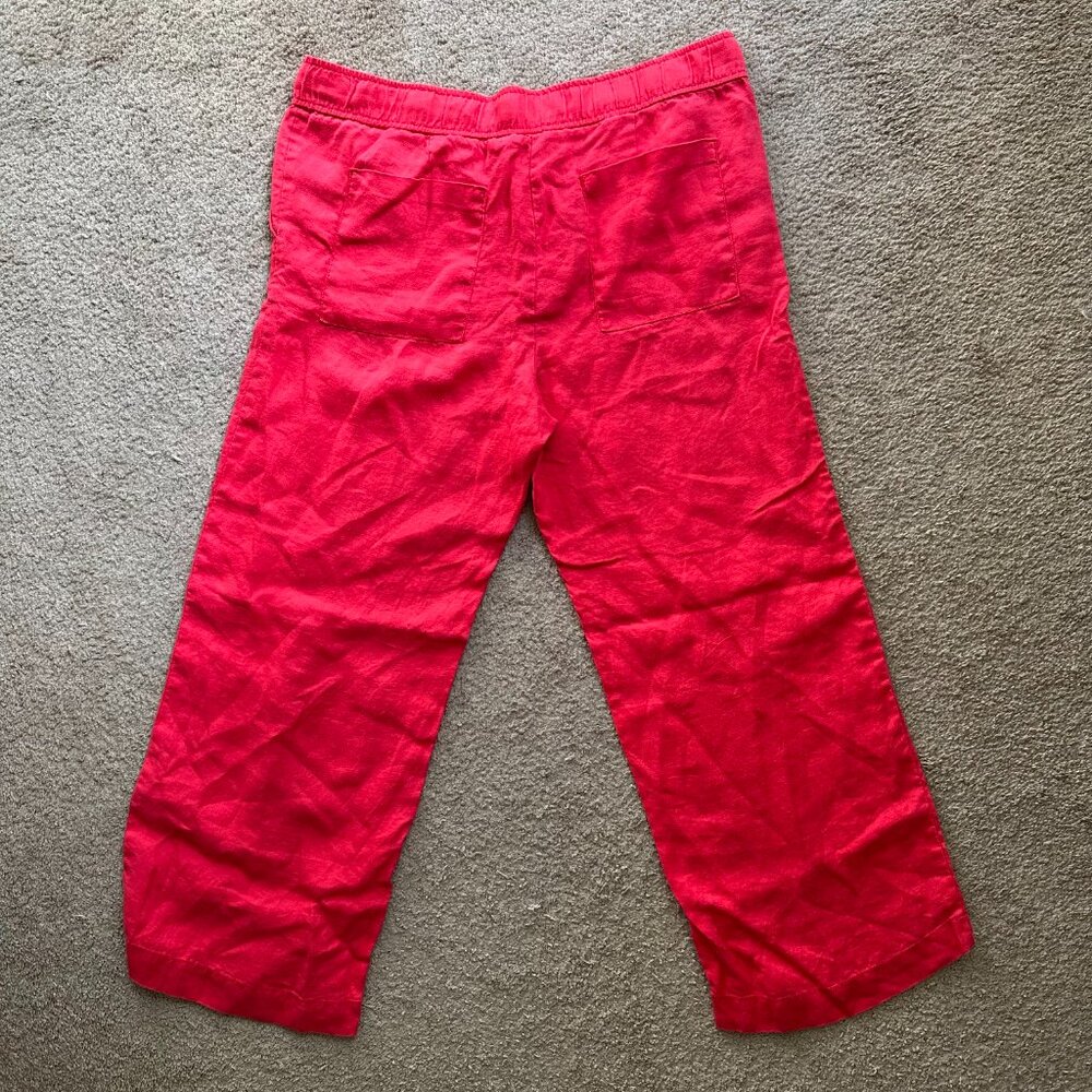 Loft Pants Womens Large 38x29 Marisa 100% Linen Pink Wide Leg Ann Taylor - Picture 3 of 13